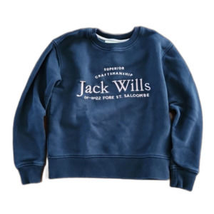 Jack Wills Unisex Kids Hunston Graphic Crewneck Sweatshirt, Navy Blazer, 8-9Y